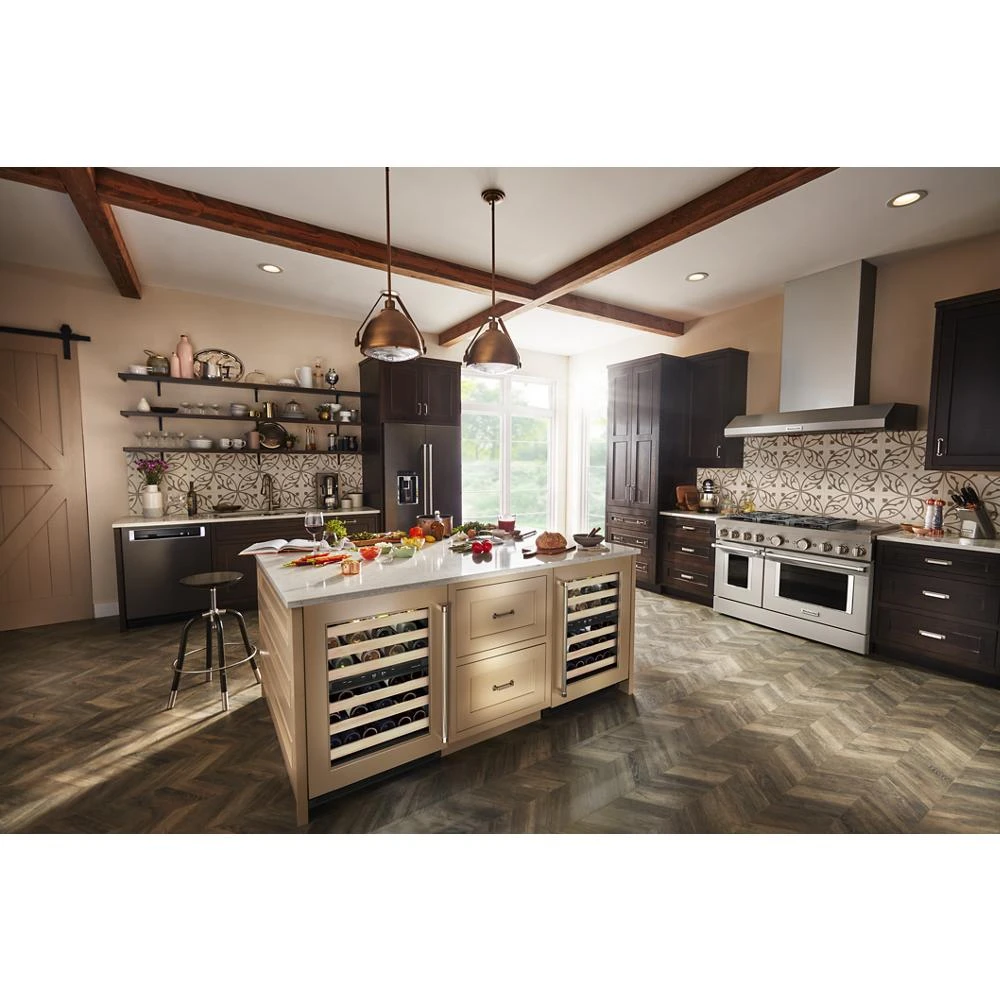 24" Panel-Ready Undercounter Wine Cellar with Wood-Front Racks KUWR214KPA