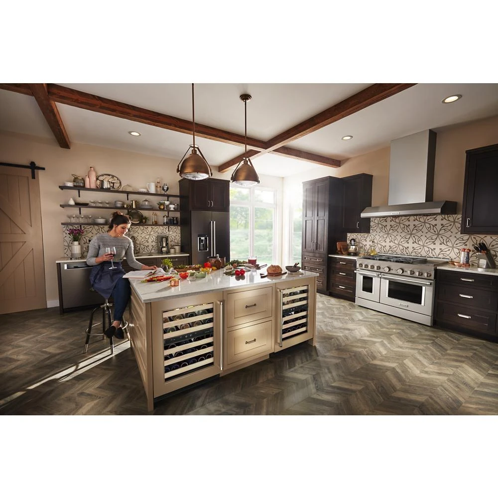 24" Panel-Ready Undercounter Wine Cellar with Wood-Front Racks KUWR214KPA