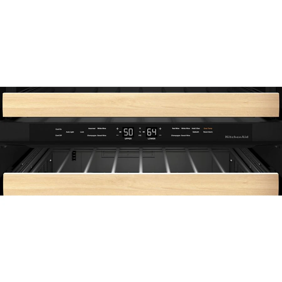 24" Undercounter Wine Cellar with Glass Door and Wood-Front Racks view 6