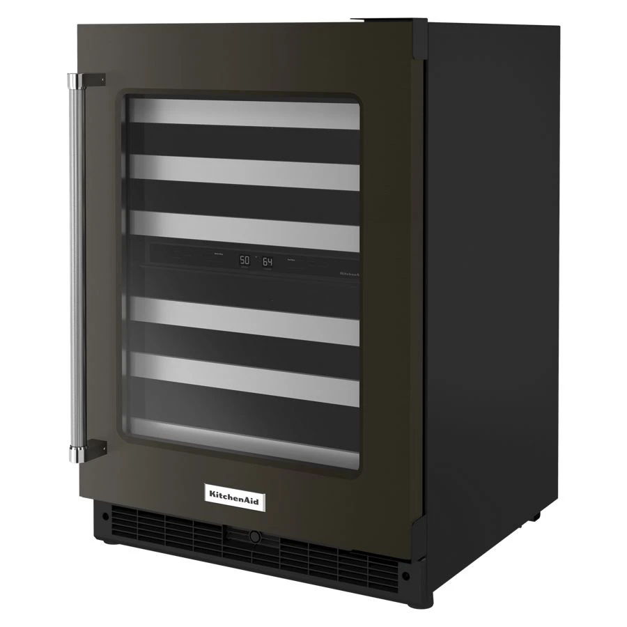 24" Undercounter Wine Cellar with Glass Door and Metal-Front Racks view 3