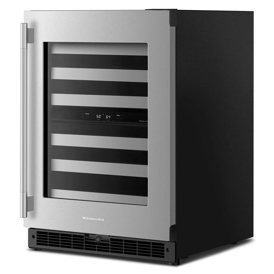 24" Undercounter Wine Cellar With Full-extension Metal-front Racks KUWR324SSB