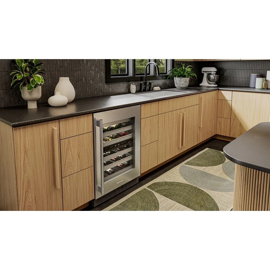 24" Undercounter Wine Cellar With Full-extension Metal-front Racks KUWR324SSB