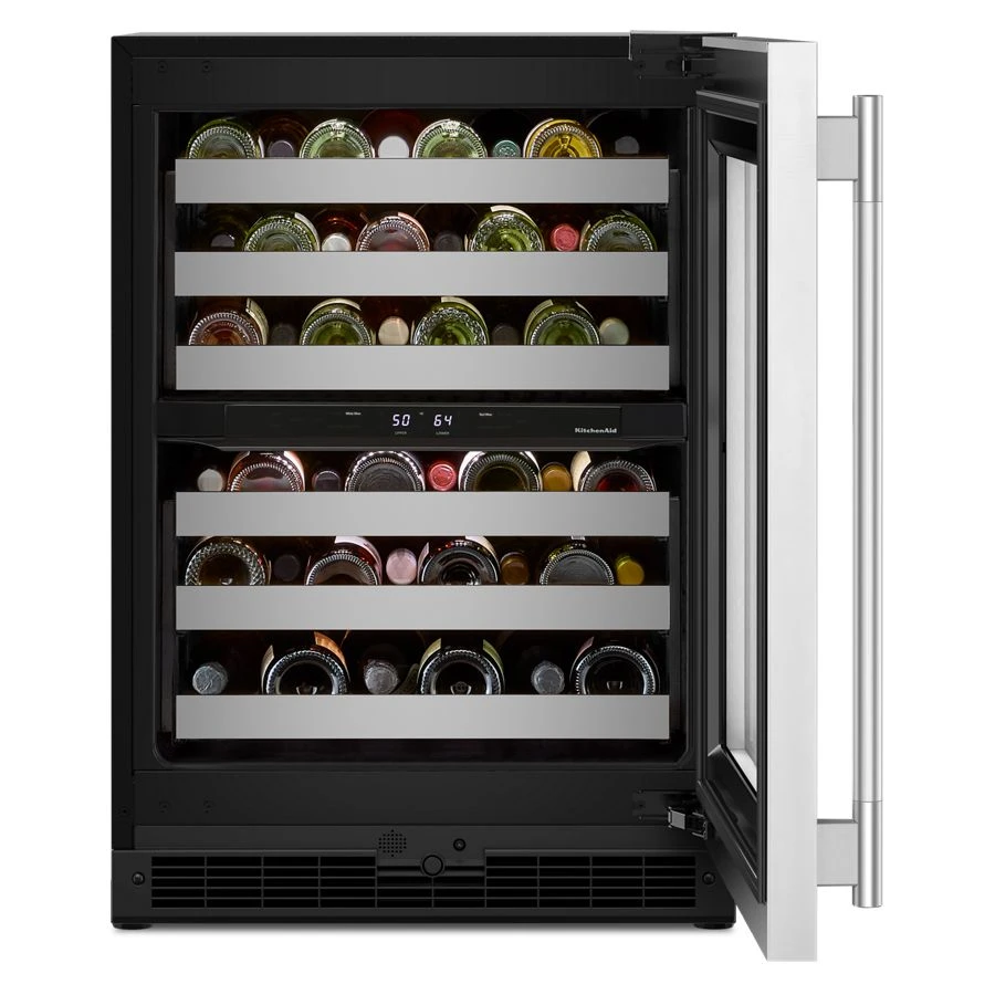24" Undercounter Wine Cellar With Full-extension Metal-front Racks KUWR324SSB