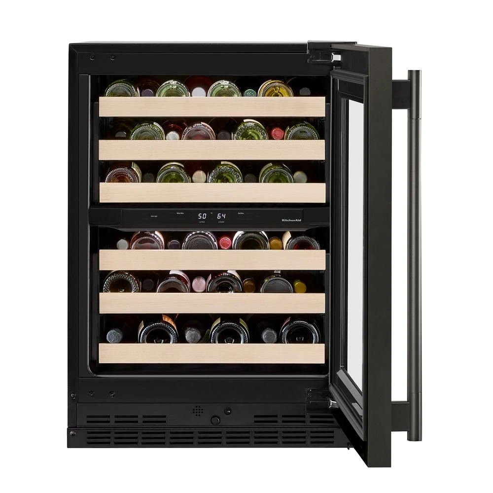 24" Undercounter Wine Cellar with Full-Extension Wood-Front Racks view 3