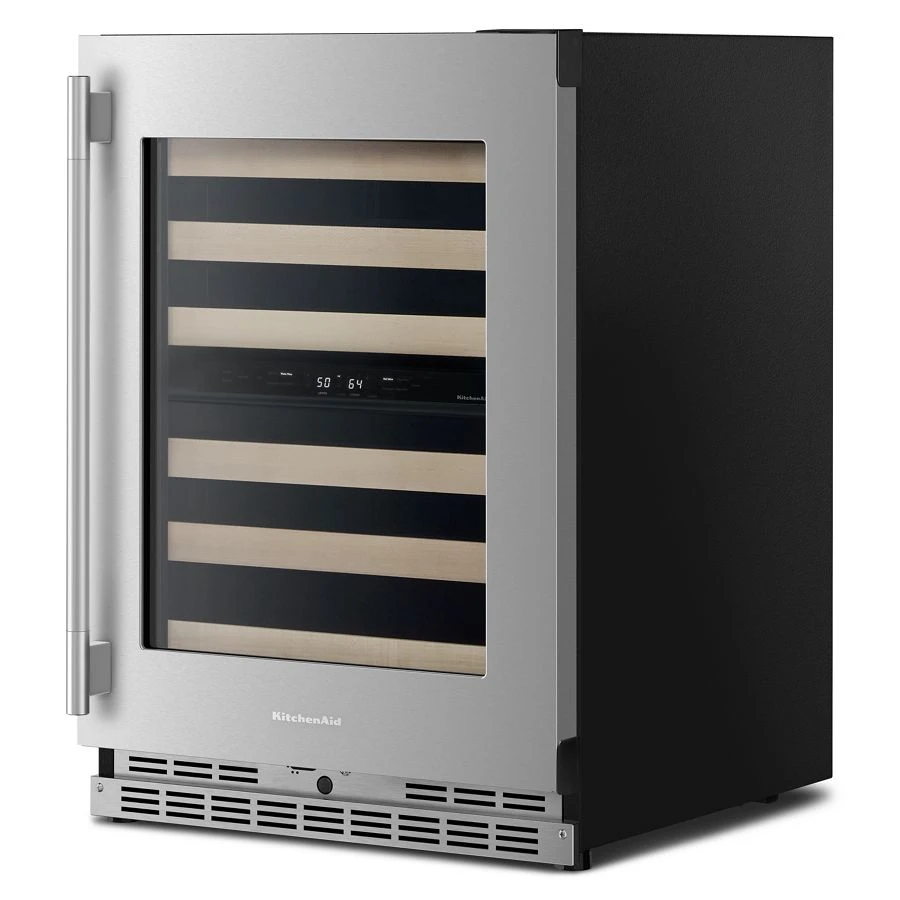 24" Undercounter Wine Cellar With Full-extension Wood-front Racks KUWR524SPS