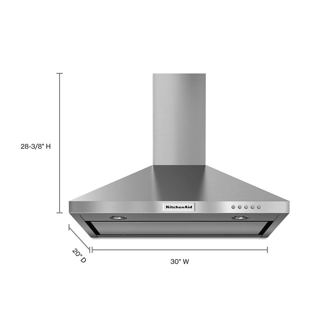 30" Wall-Mount, 3-Speed Canopy Hood view 8
