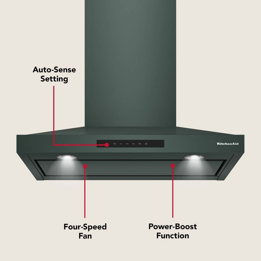 Kitchenaid® 30-inch Wall-mount, 4-speed Canopy Hood KVWC730SJP