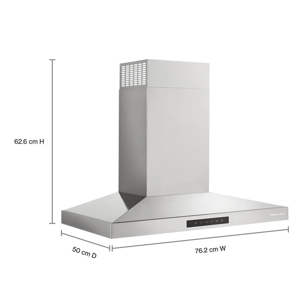 KitchenAid® 30-inch Wall-Mount, 4-Speed Canopy Hood view 4