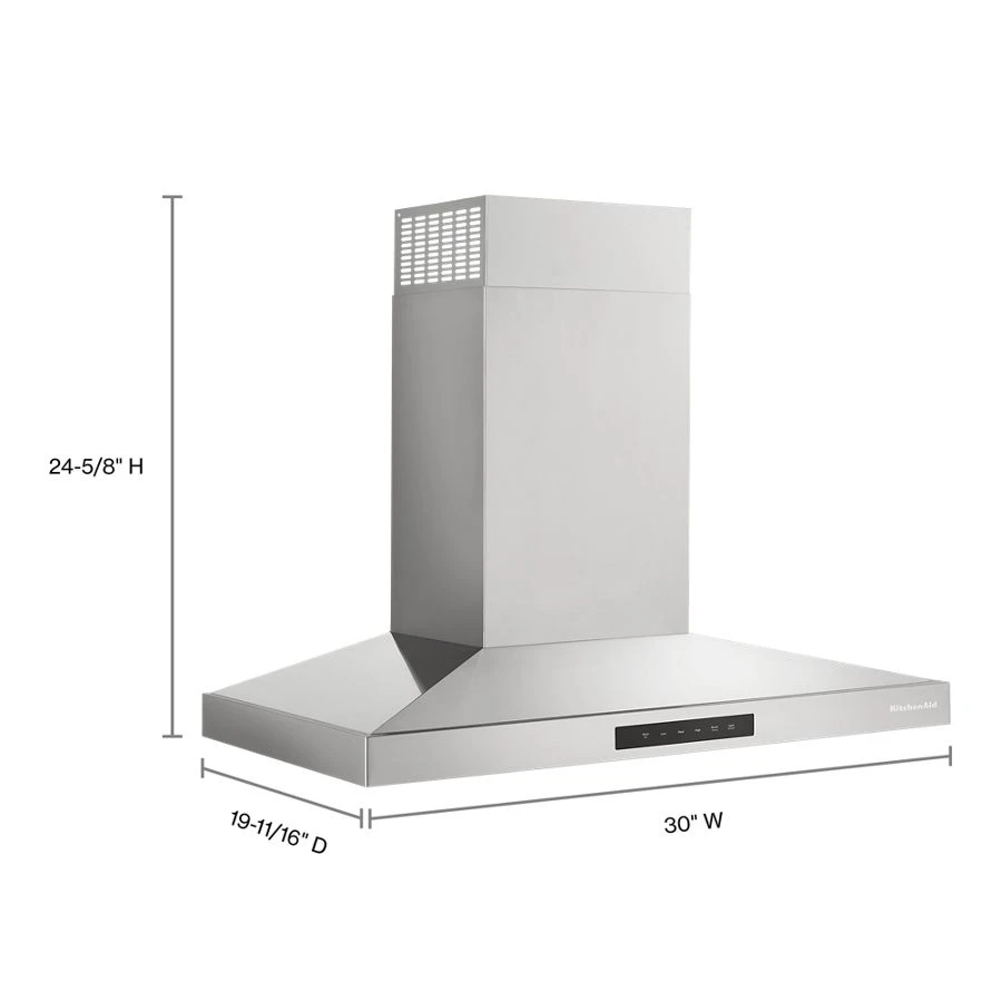 Kitchenaid® 30-inch Wall-mount, 4-speed Canopy Hood KVWC730SSS