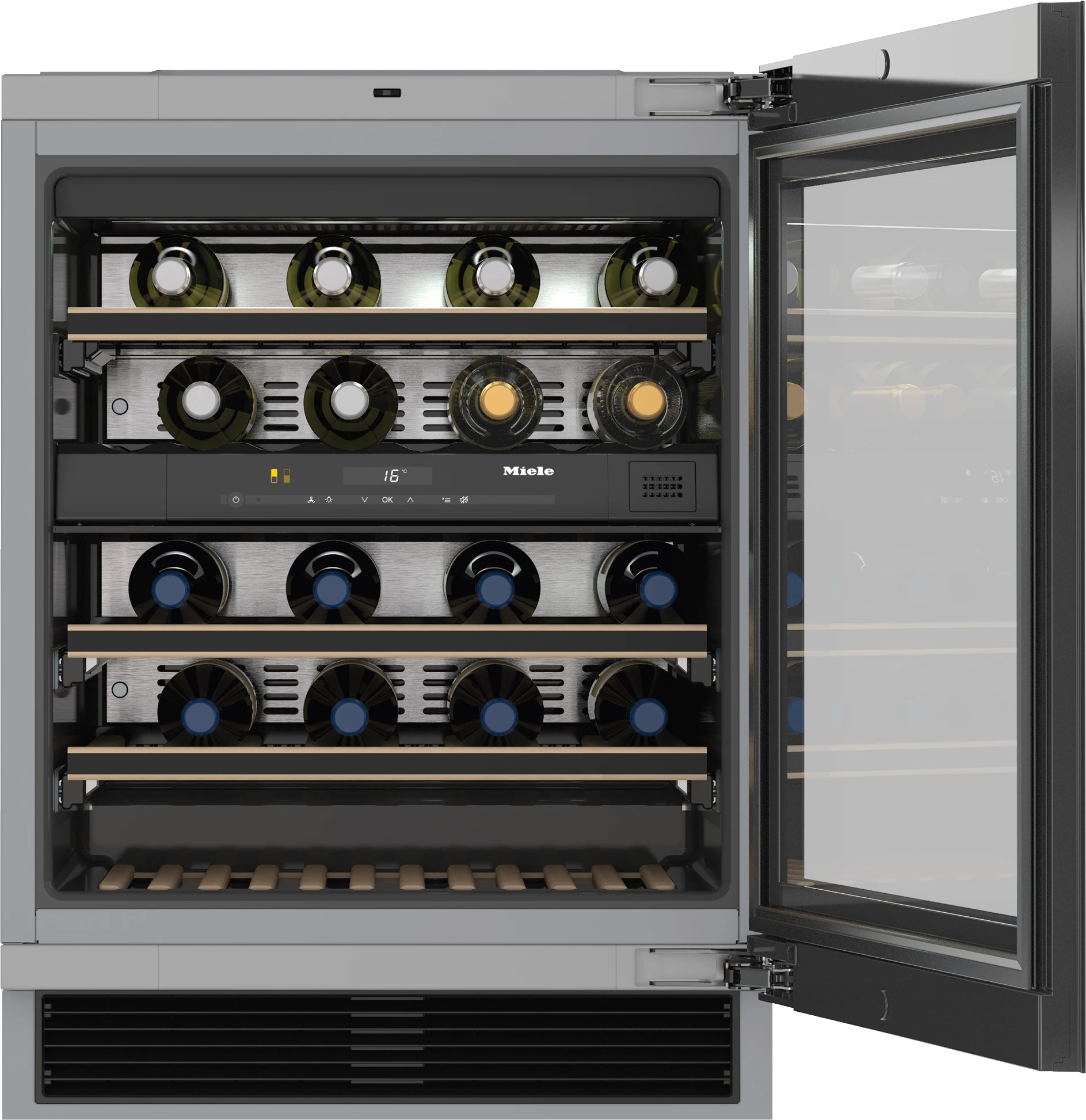 24" Wine Under Counter Dual Zone All Glass Black KWT6322UGOB