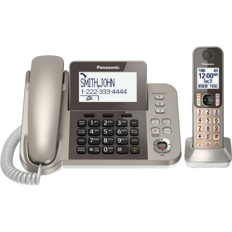 Panasonic 6.0 corded cordless digital phone with answering machine Champagne KXTGF350N Picture 1