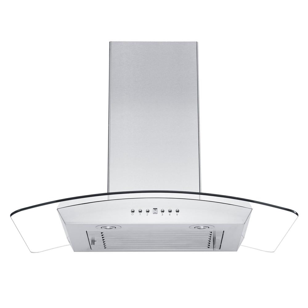 36 In. Convertible Vent Wall Mount Range Hood In Stainless Steel And Glass KZ36