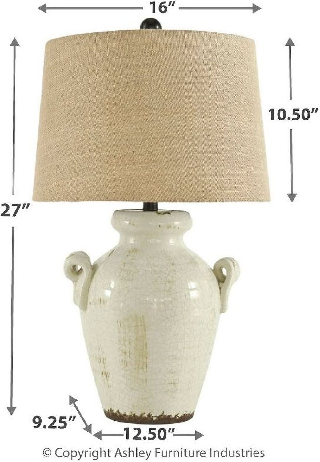 Emelda Cream Ceramic Table Lamp L100664