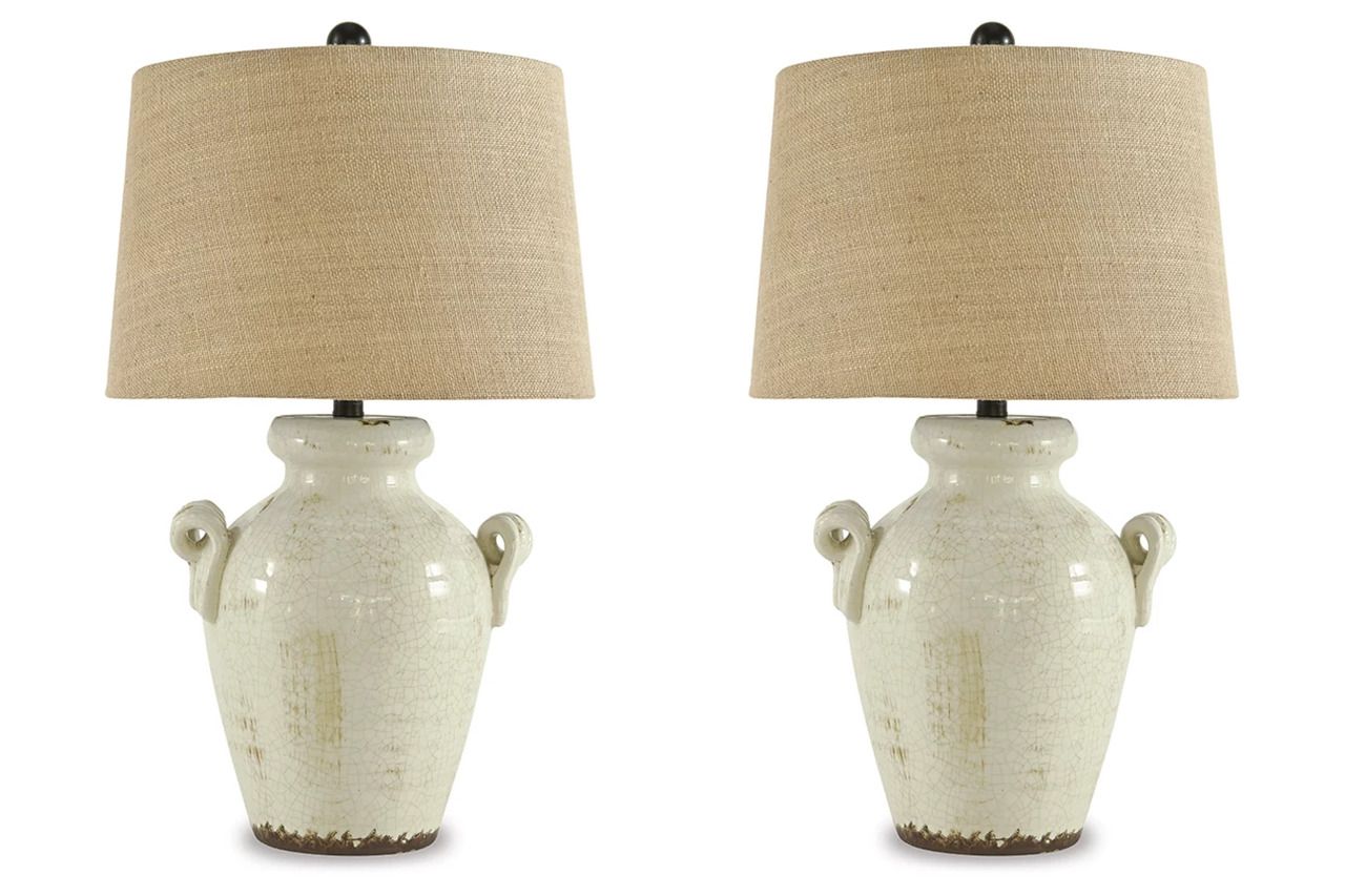 Emelda Cream Ceramic Table Lamp L100664