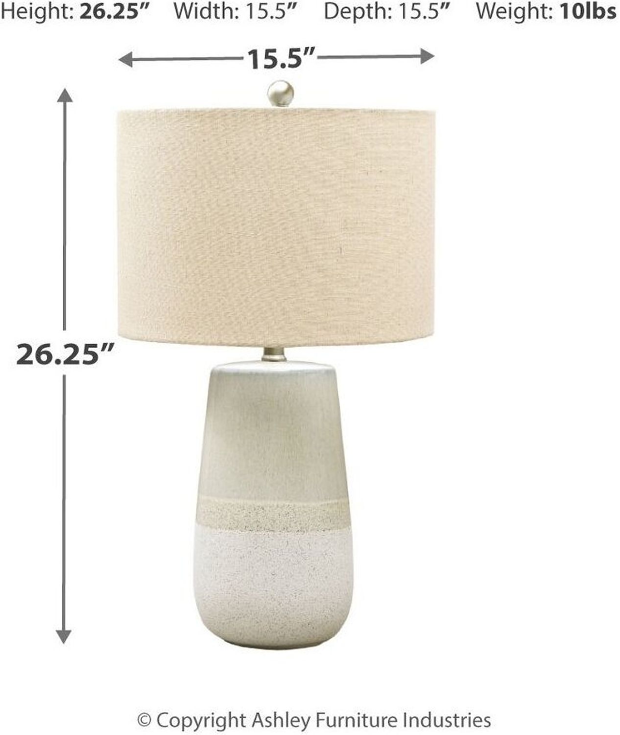 Shavon Beige And White Table Lamp L100724