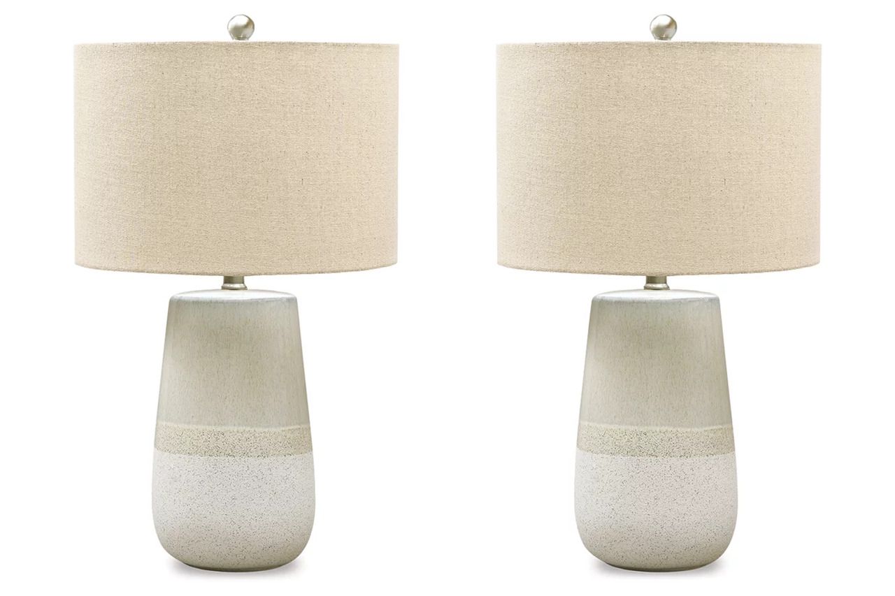 Shavon Beige And White Table Lamp L100724
