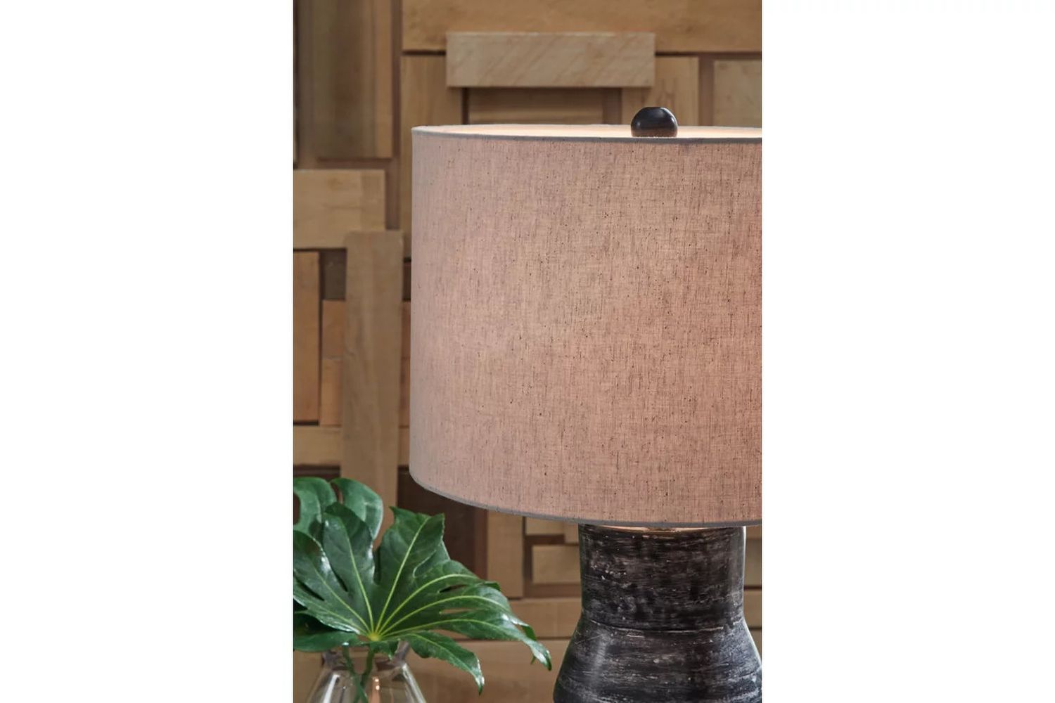 Kerbert Table Lamp In Distressed Black L100824