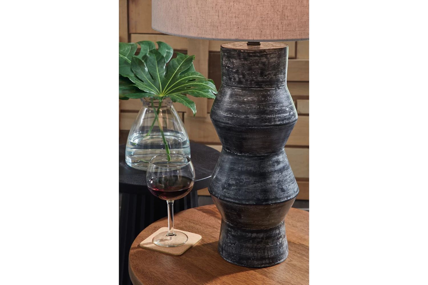 Kerbert Table Lamp In Distressed Black L100824
