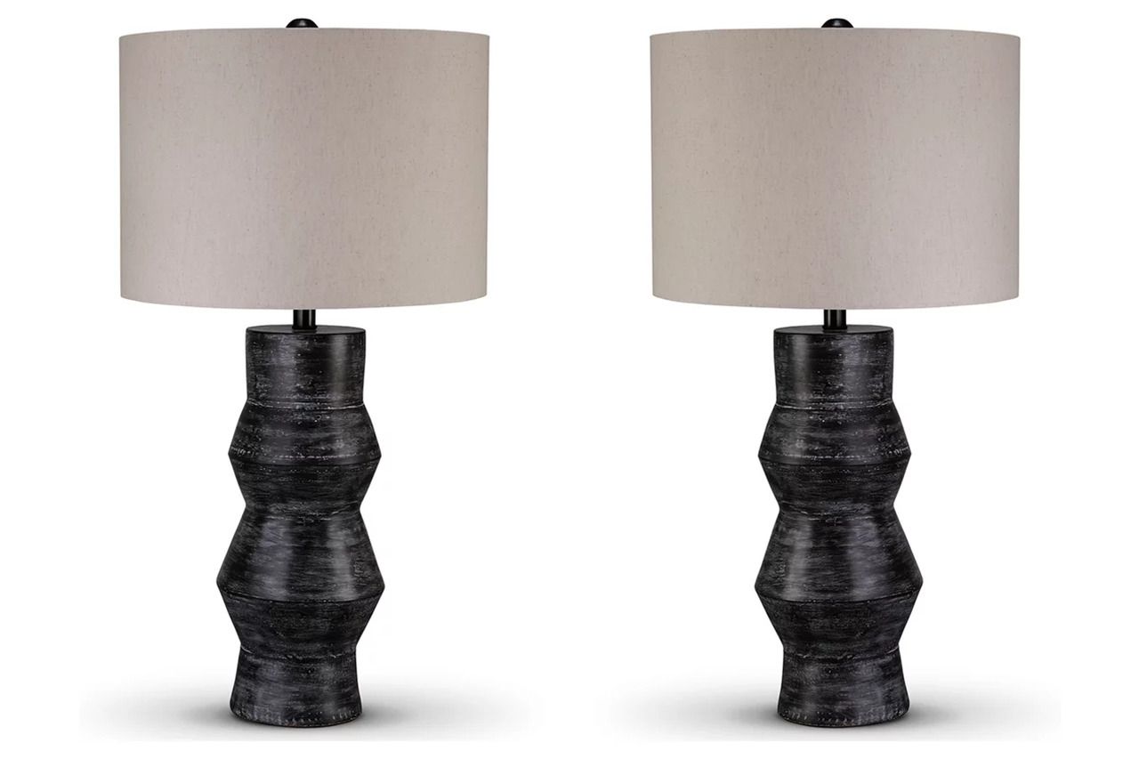 Kerbert Table Lamp In Distressed Black L100824