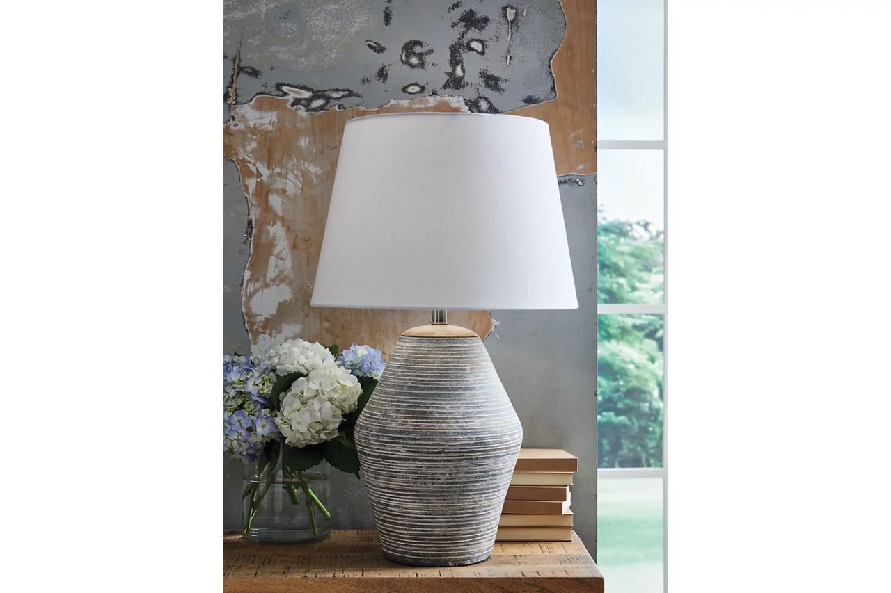 Lawrock Table Lamp In Antique Blue L100834