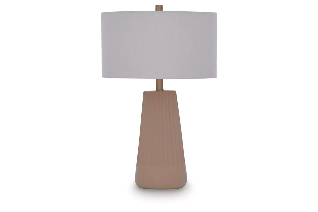 Dellner Ceramic Table Lamp In Mocha L100854