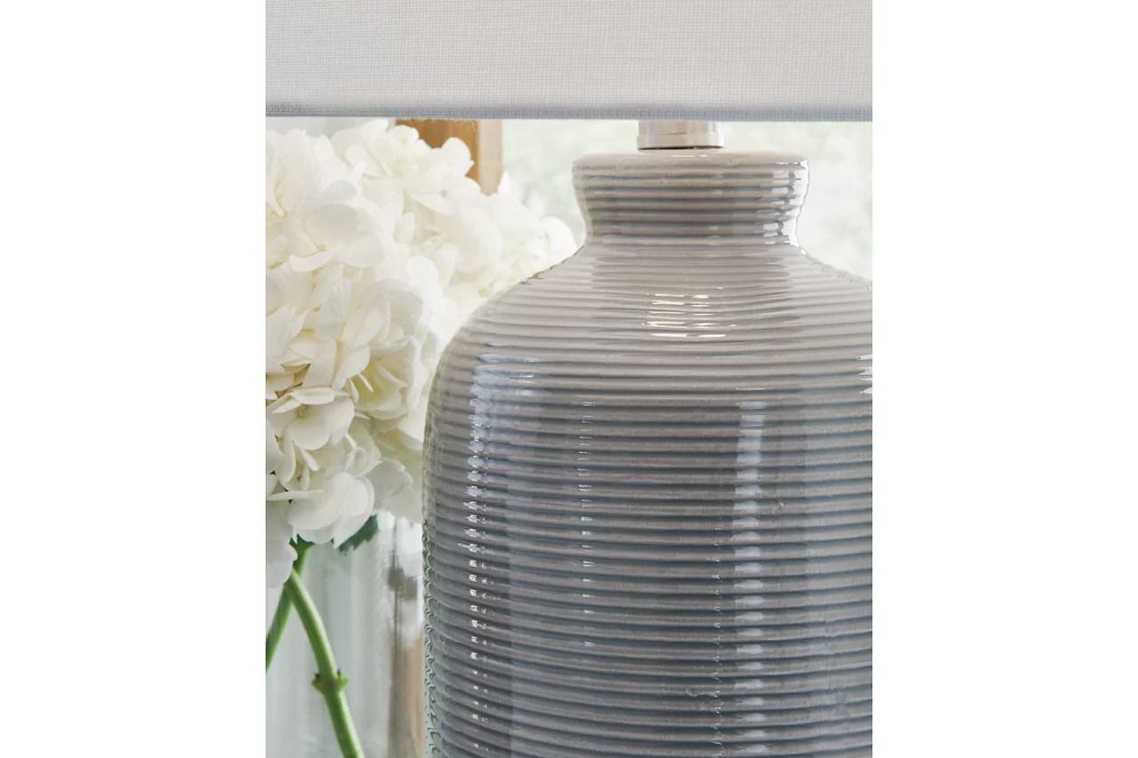 Wimlow Ceramic Table Lamp In Gray Blue L100924