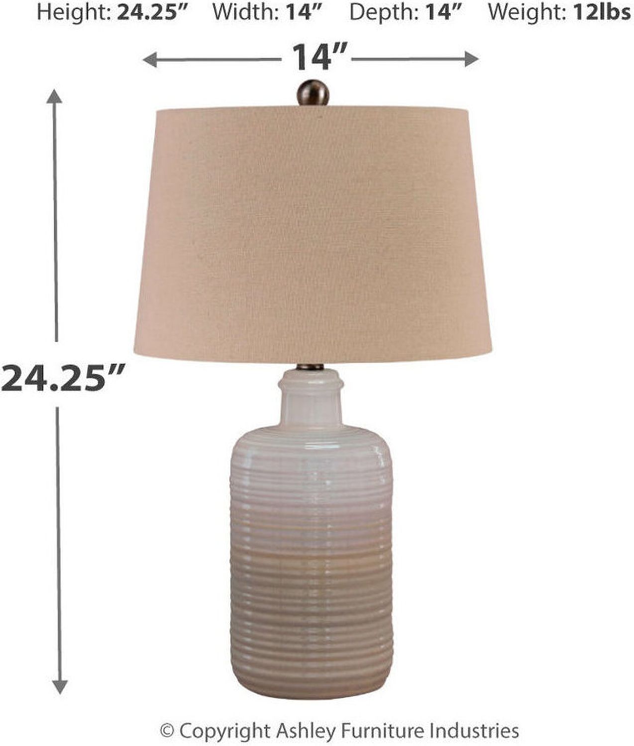 Marnina Brown Ceramic Table Lamp Set of 2 L121854