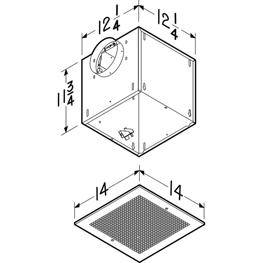 LOSONE SELECT™ Ventilation Fan; 161 CFM Horizontal, 1.4 Sones; 162 CFM Vertical, 1.6 Sones L150MG, product image 4 of 4