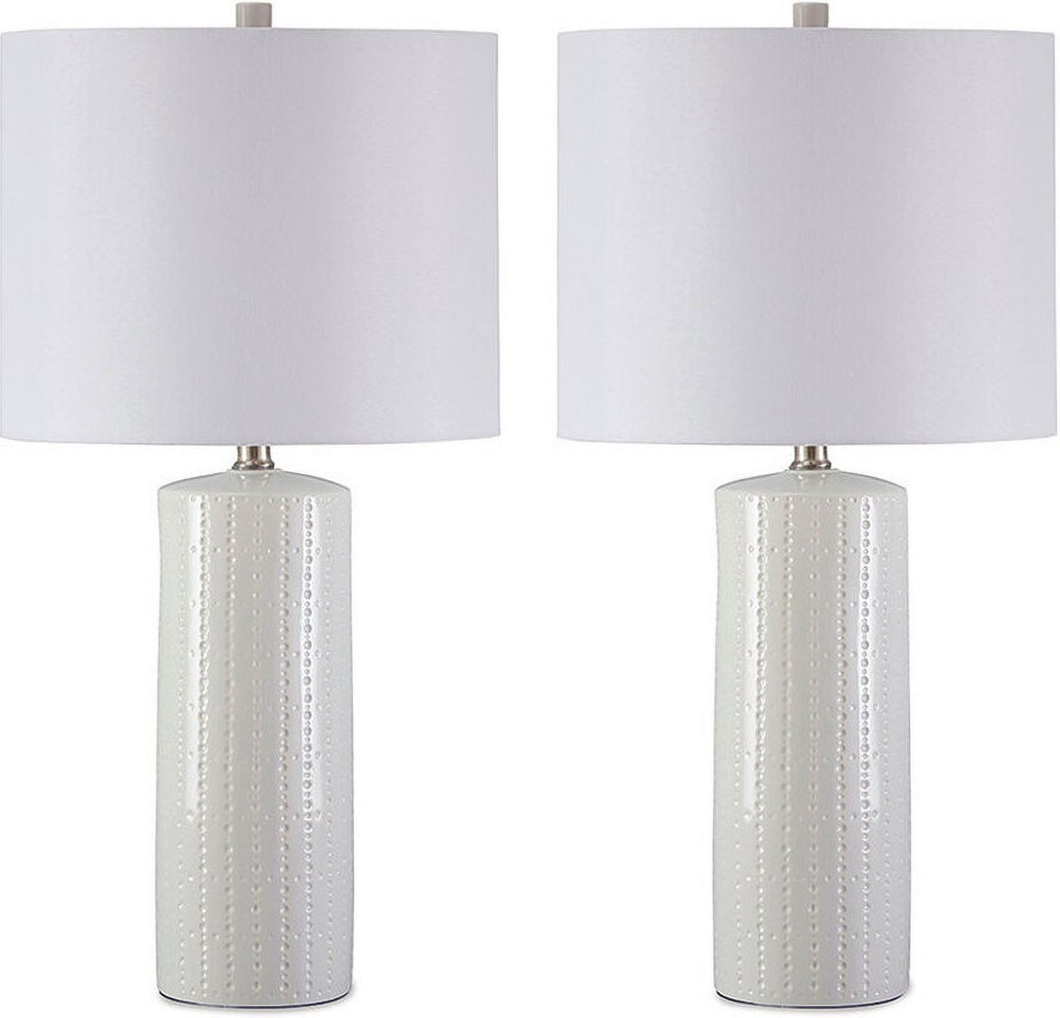 Steuben White Ceramic Table Lamp Set of 2 L177904