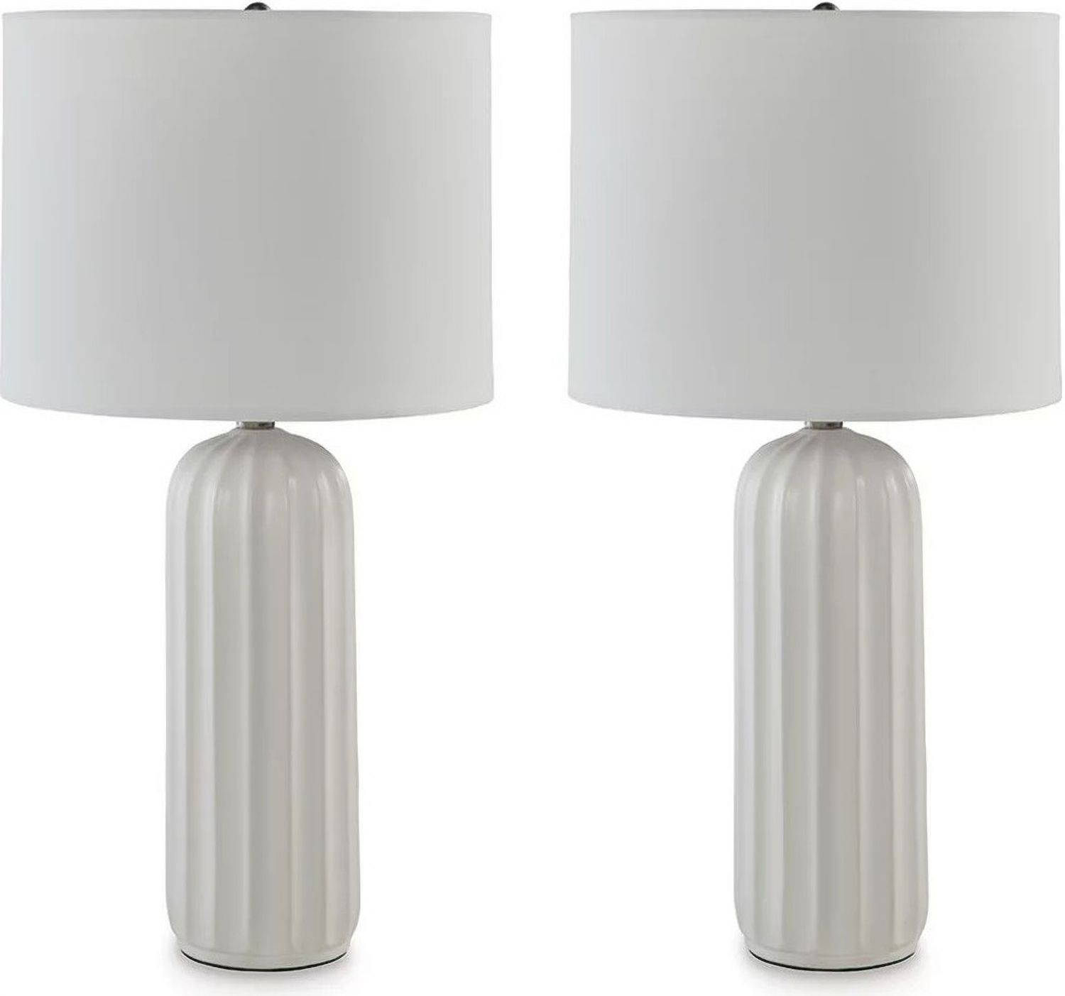 Clarkland White Ceramic Table Lamp Set of 2 L177974