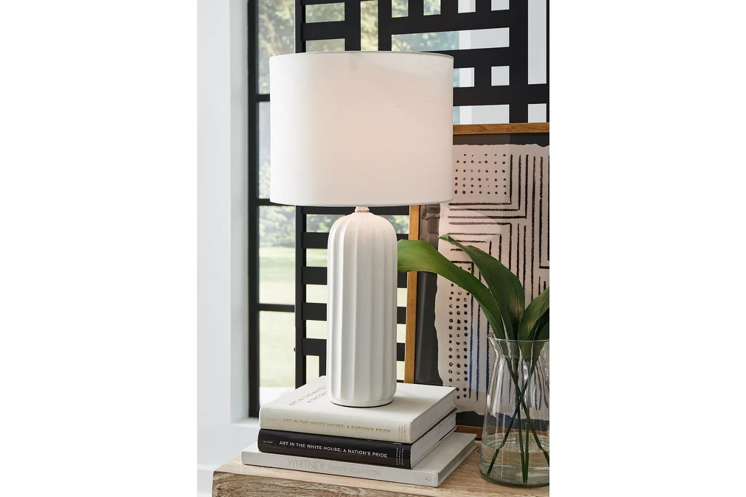 Clarkland White Ceramic Table Lamp Set of 2 L177974