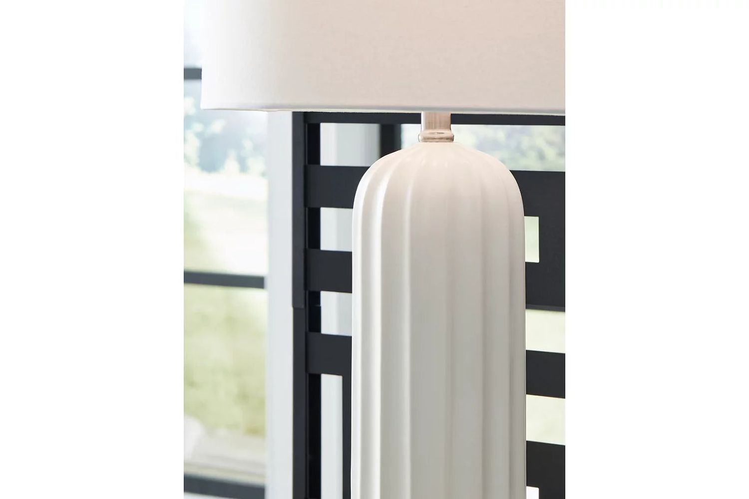 Clarkland White Ceramic Table Lamp Set of 2 L177974