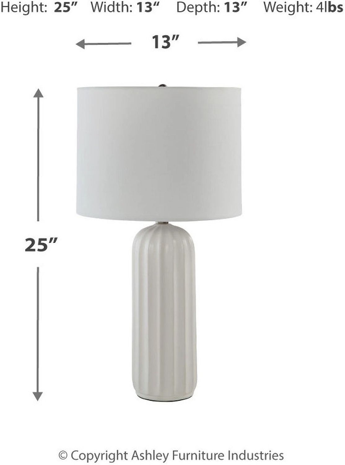 Clarkland White Ceramic Table Lamp Set of 2 L177974