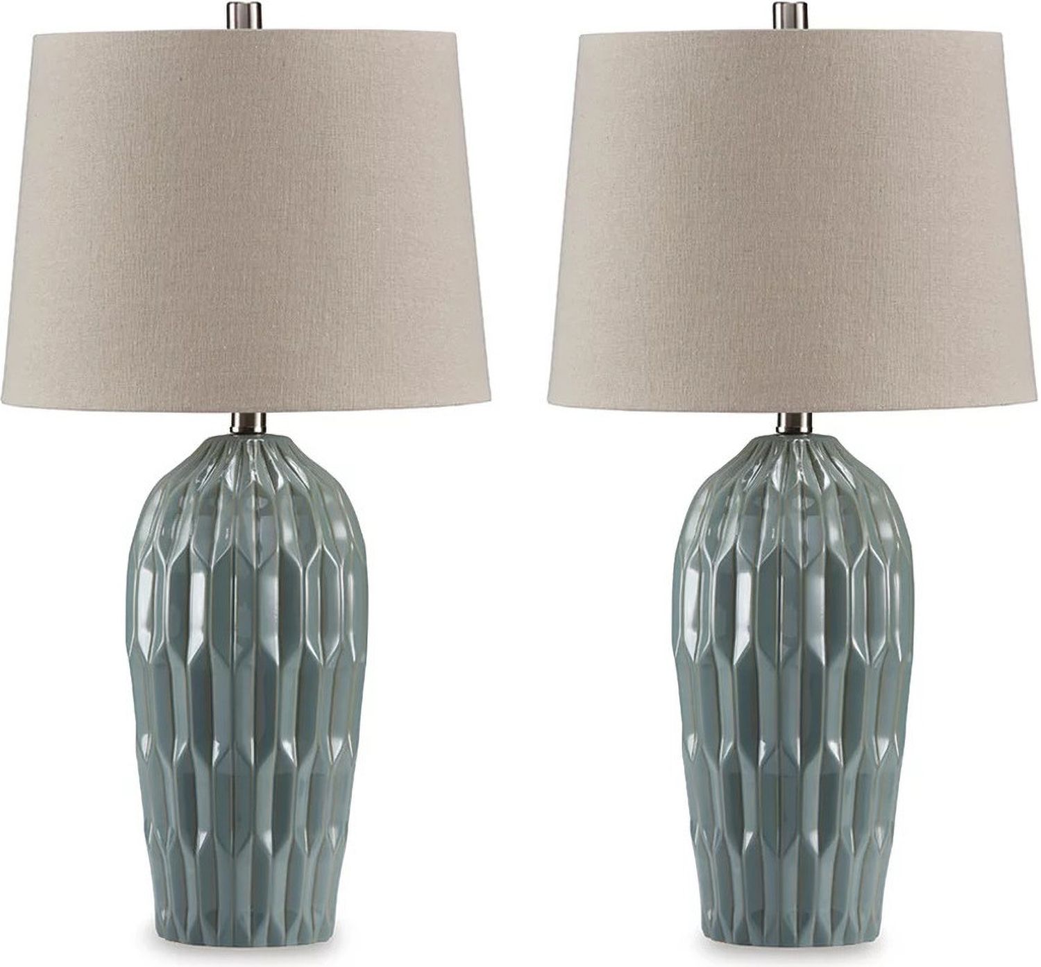 Hadbury Table Lamp Set of 2 In Teal and Blue L178034