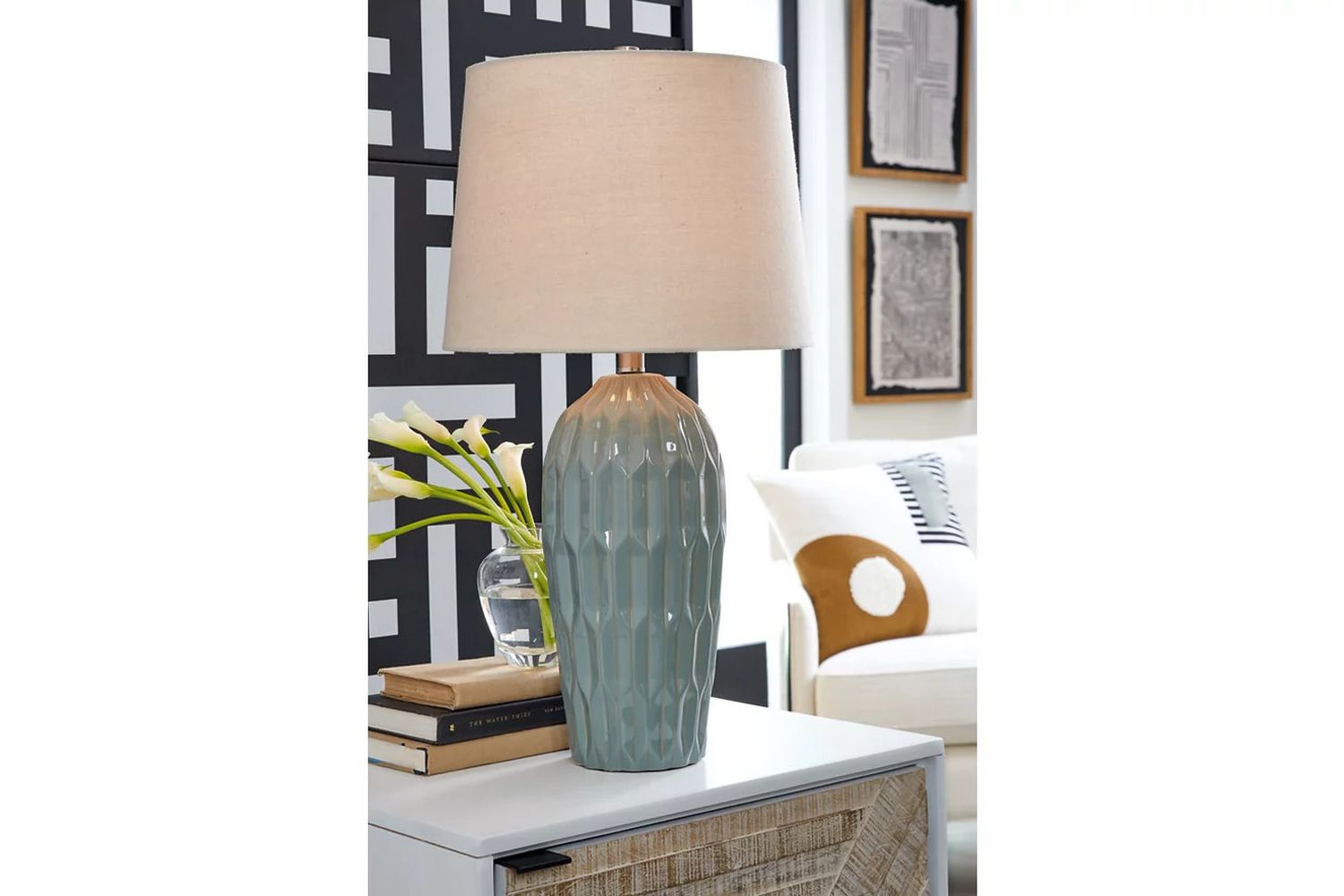 Hadbury Table Lamp Set of 2 In Teal and Blue L178034