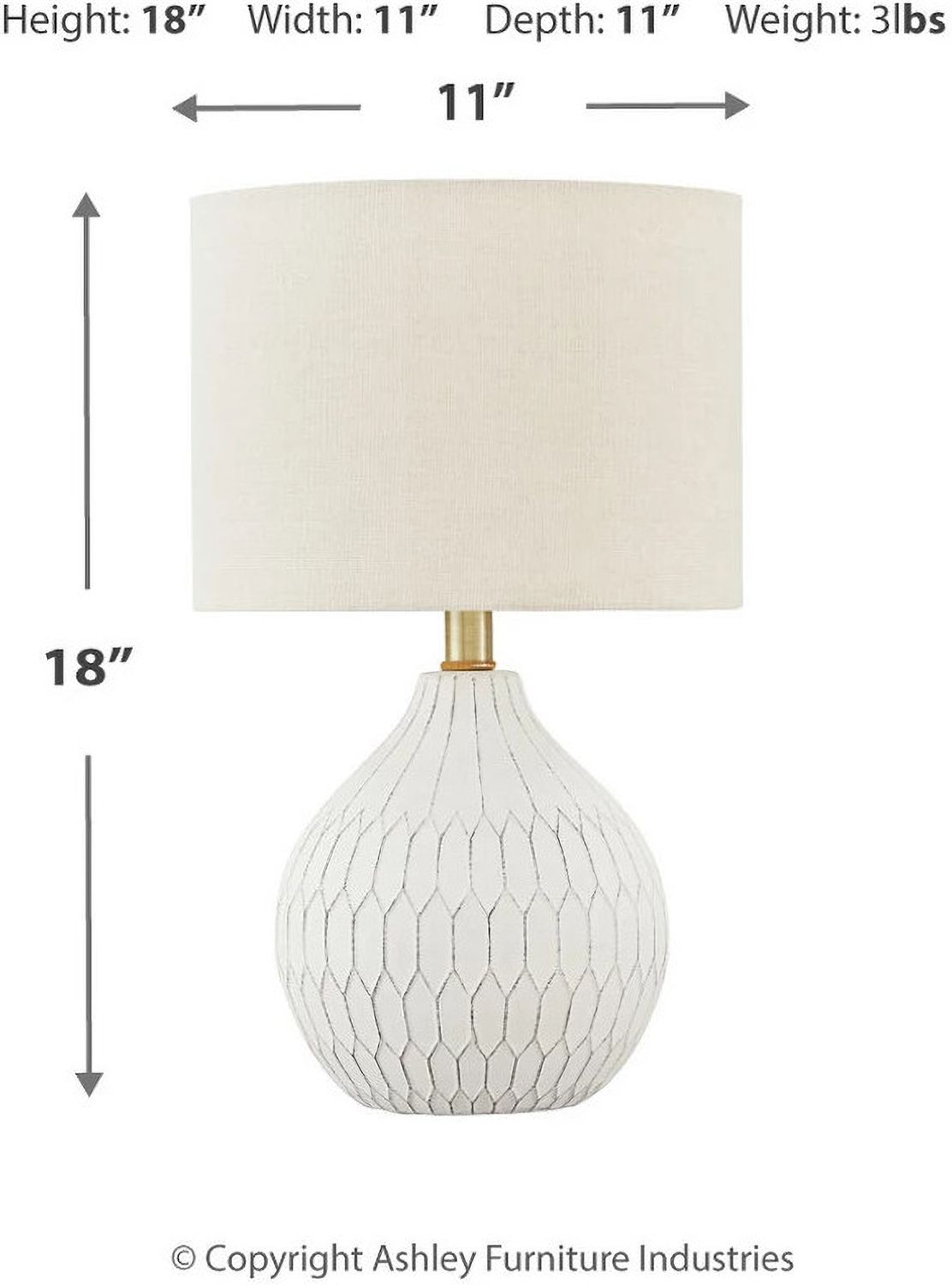 Wardmont White Table Lamp L180094