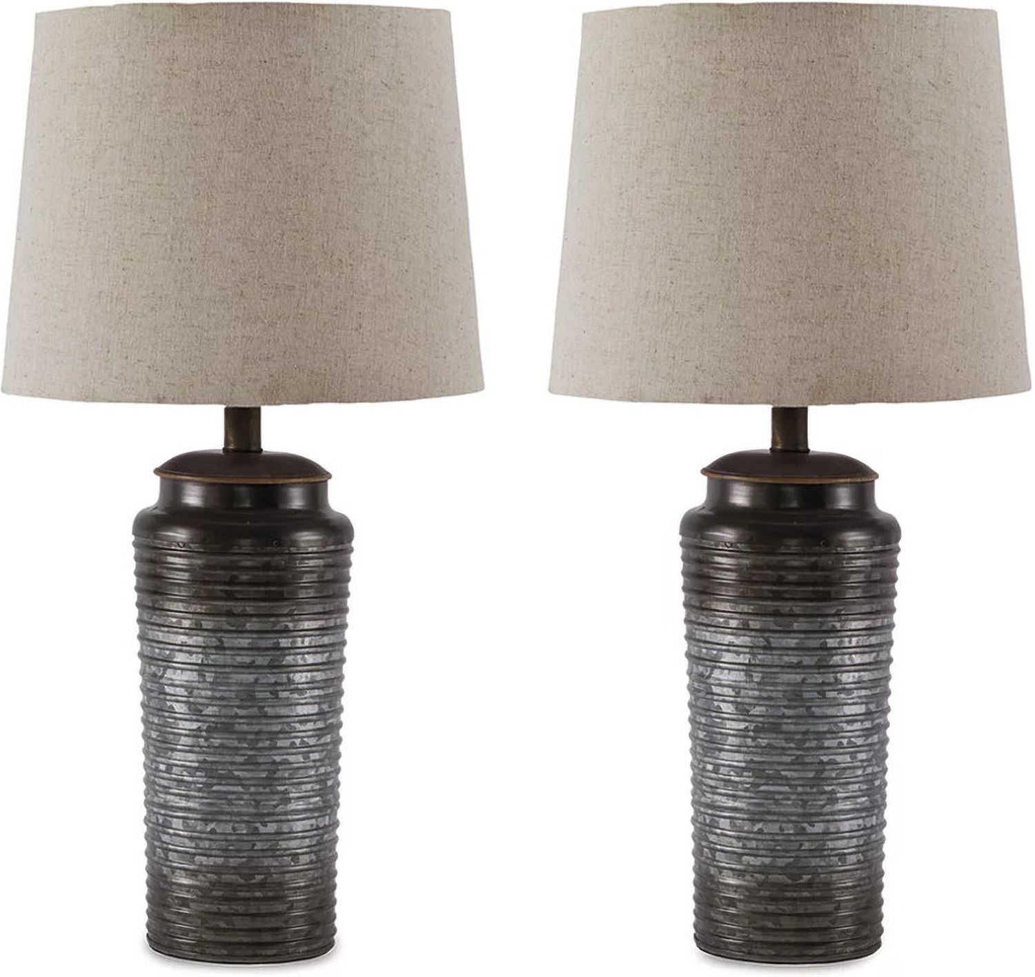 Norbert Gray Metal Table Lamp Set of 2 L204064