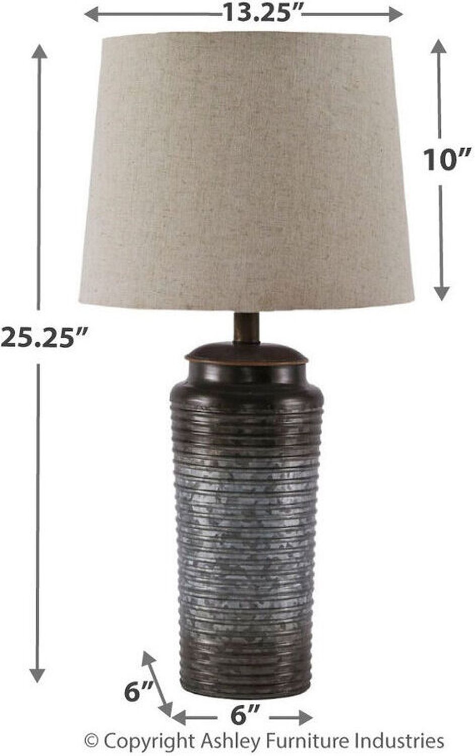 Norbert Gray Metal Table Lamp Set of 2 L204064