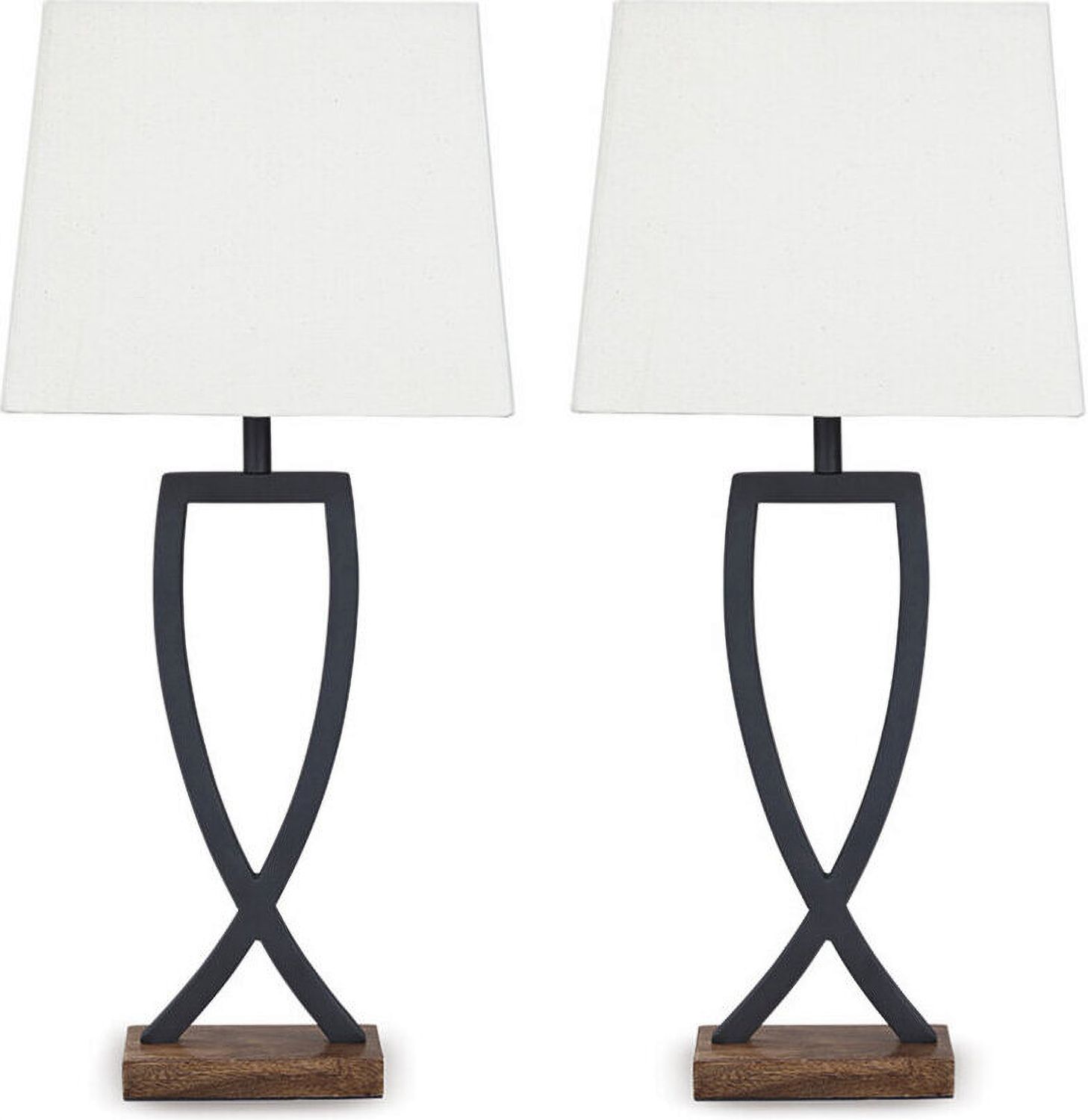 Makara Black and Brown Metal Table Lamp Set of 2 L204174
