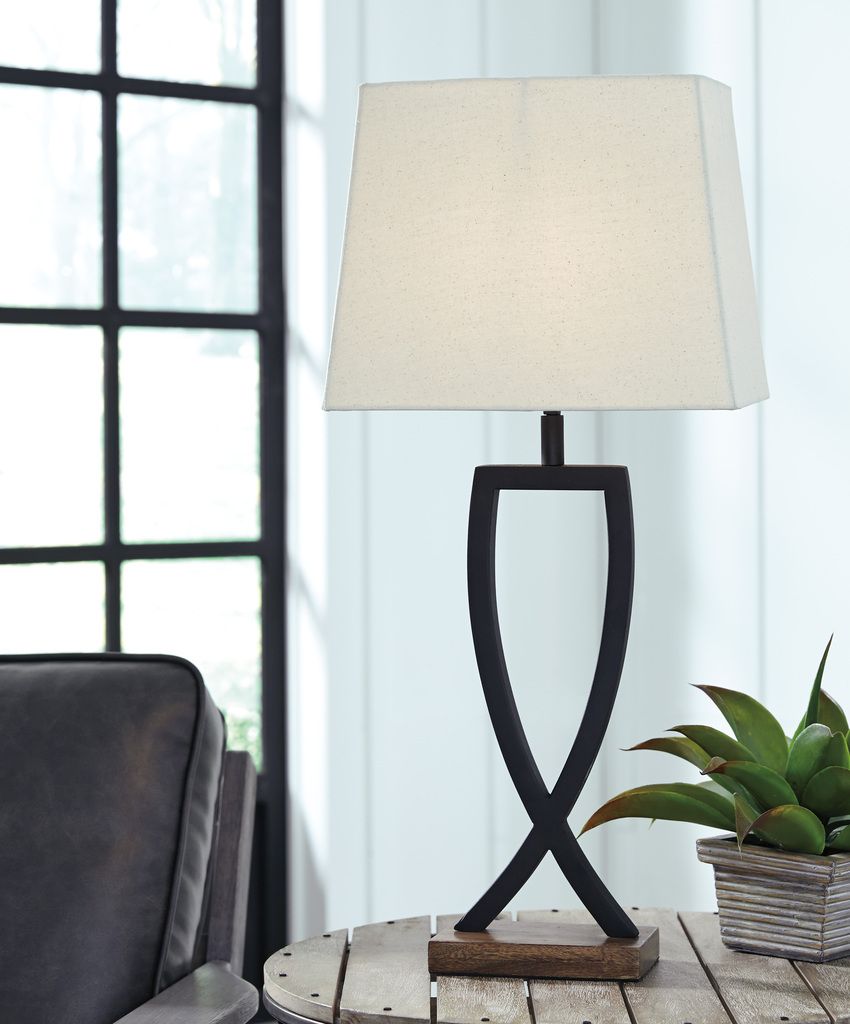 Makara Black and Brown Metal Table Lamp Set of 2 L204174
