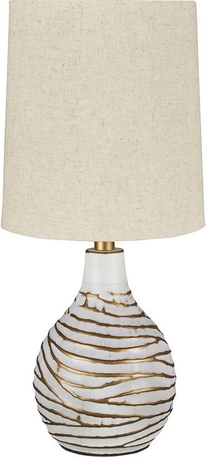 Aleela White/Gold Finish Metal Table Lamp L204194