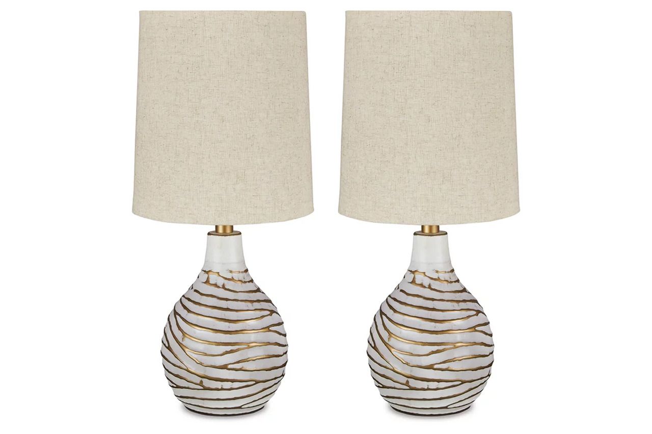 Aleela White/Gold Finish Metal Table Lamp L204194