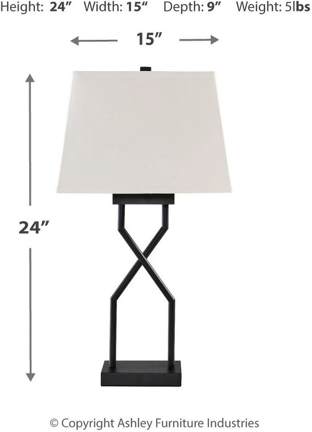 Brookthrone Black Metal Table Lamp Set of 2 L204514