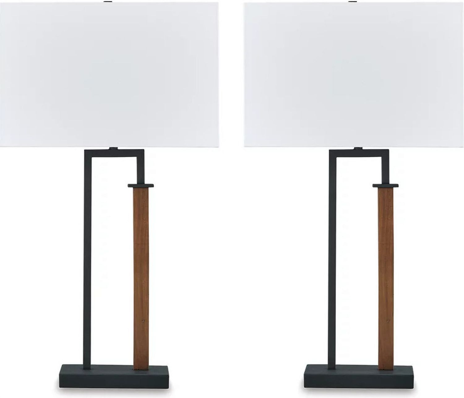 Voslen Table Lamp Set of 2 In Black and Brown L204554
