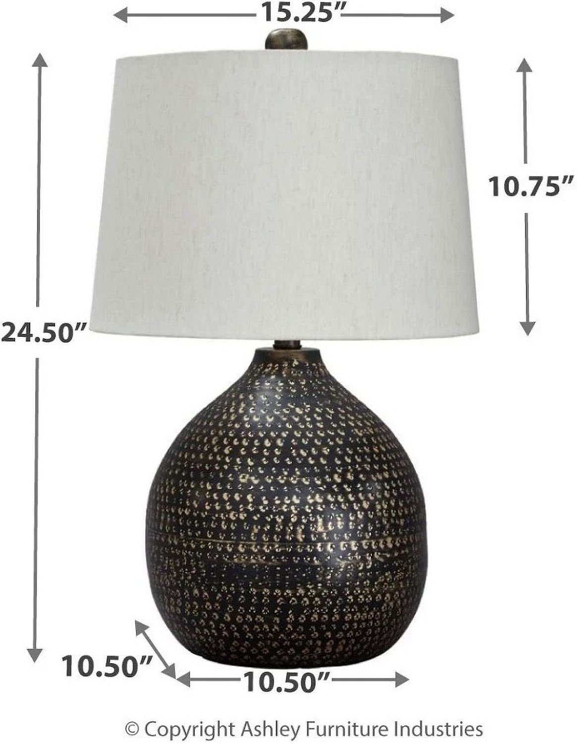 Maire Black and Gold Metal Table Lamp L207294