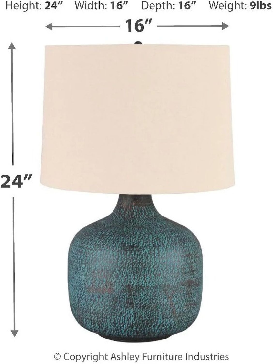 Malthace Patina Metal Table Lamp L207304
