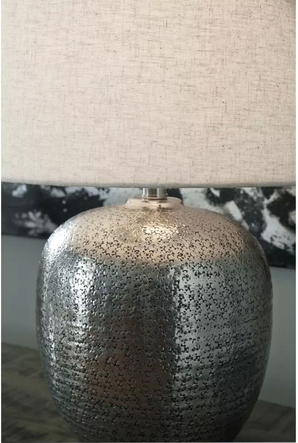 Magalie Antique Silver Metal Table Lamp L207314