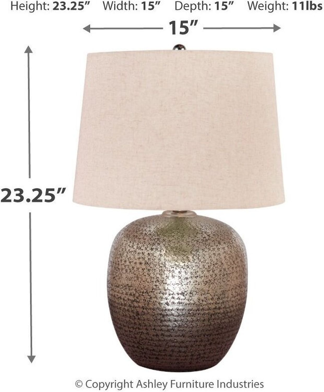 Magalie Antique Silver Metal Table Lamp L207314