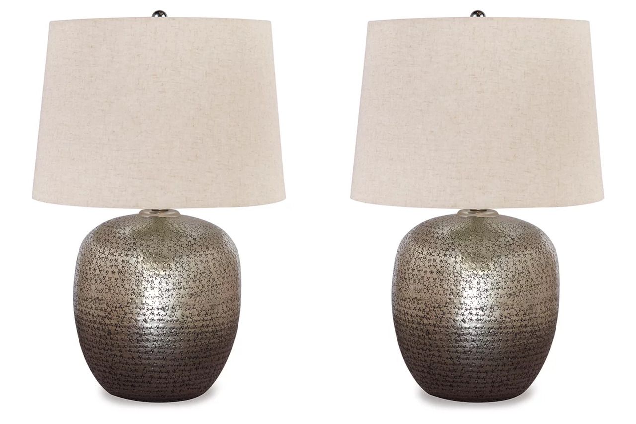 Magalie Antique Silver Metal Table Lamp L207314