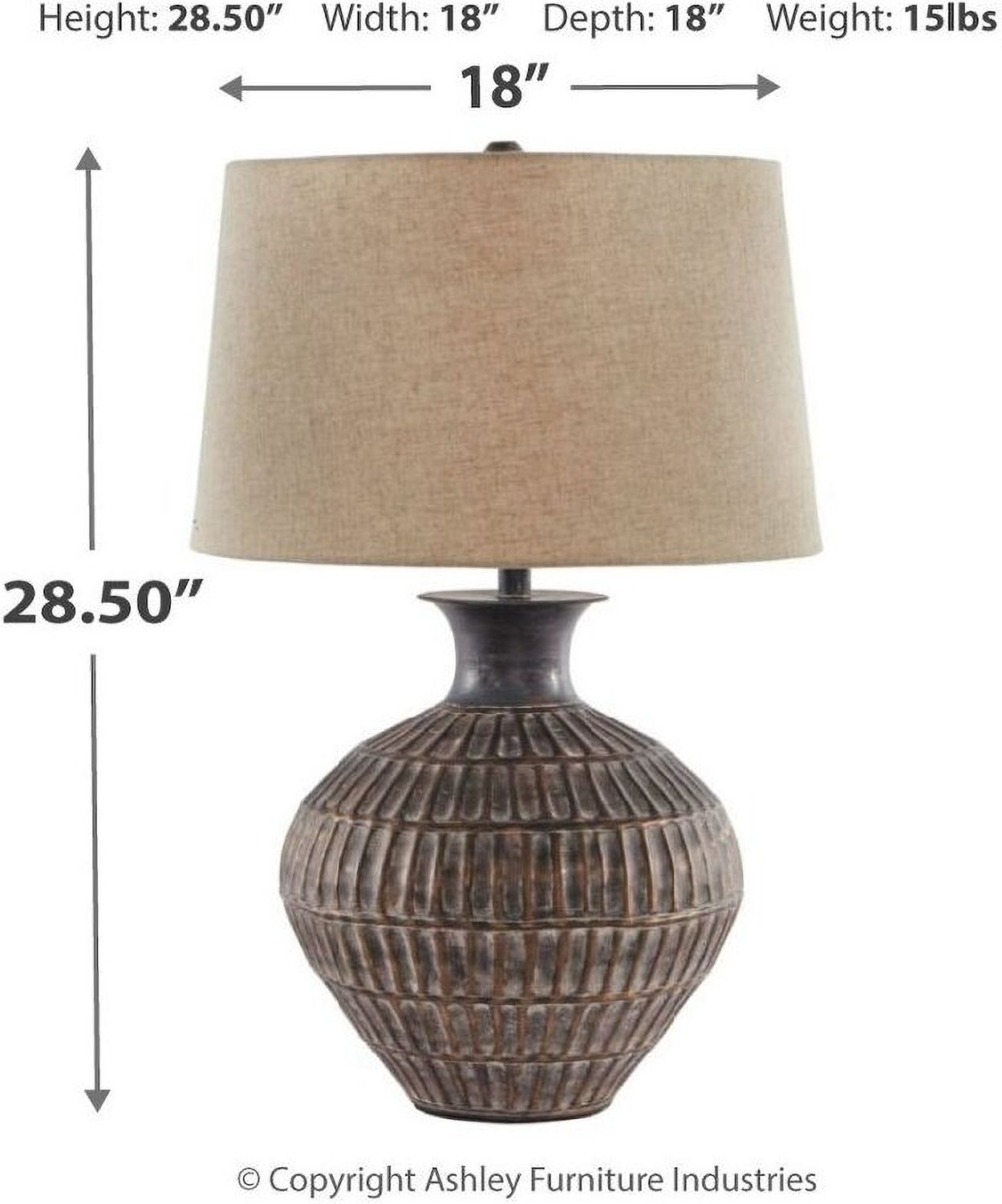 Magan Antique Bronze Metal Table Lamp L207354